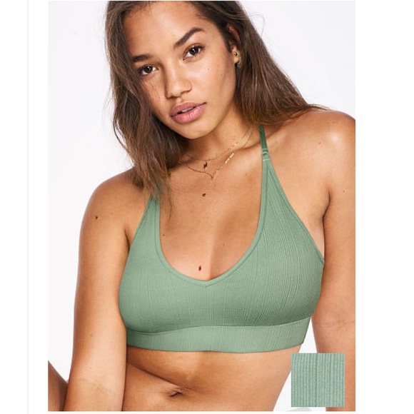 PINK Victoria's Secret Other - New VS Pink Seasalt green Seamless Halter Bralette NWT
